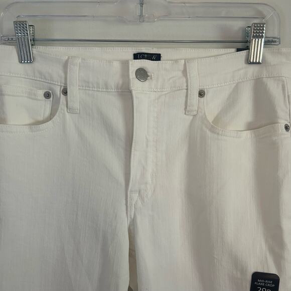 J. Crew Factory Mid-Rise Flare Stretch Raw Hem Crop Jeans 29 Petite New - Picture 3 of 9